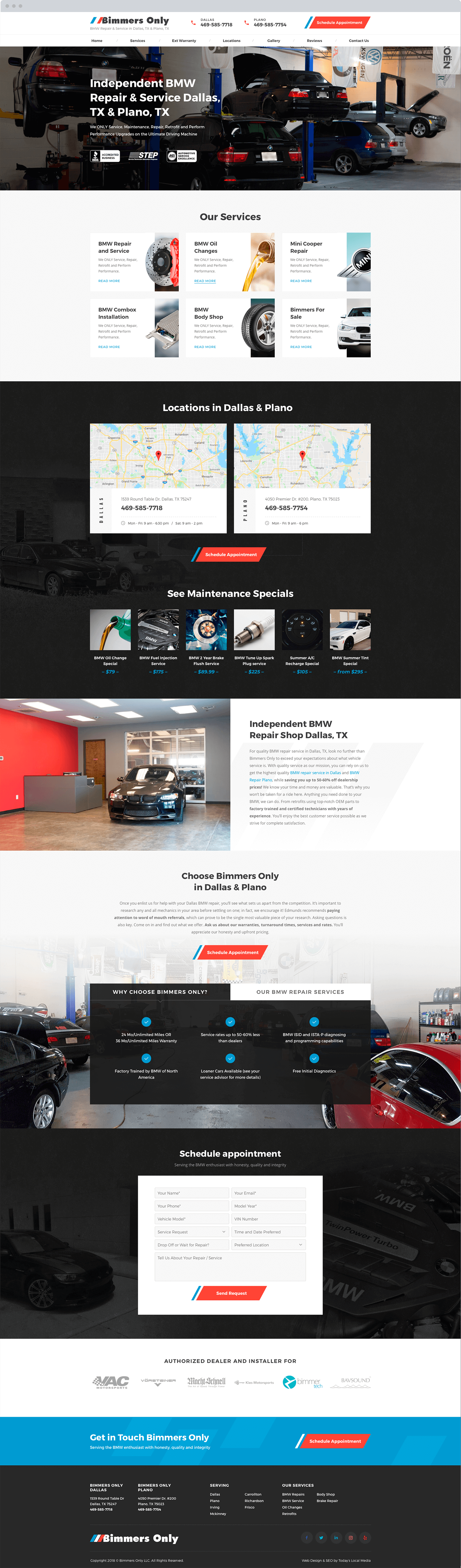 Website Design for Local Auto Repair Company