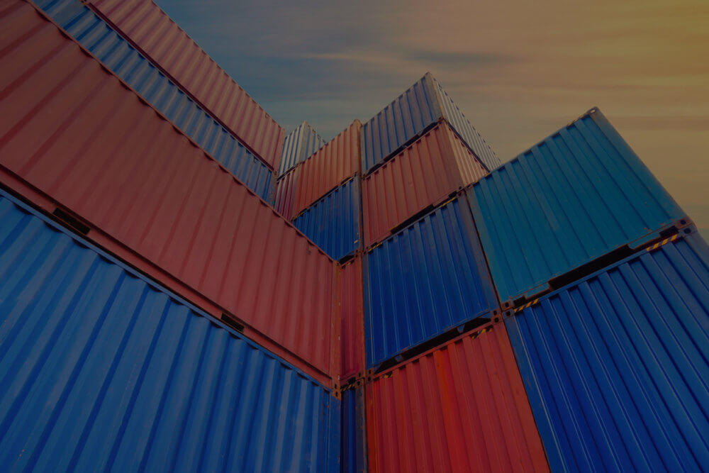 Image of shipping containers stacked up