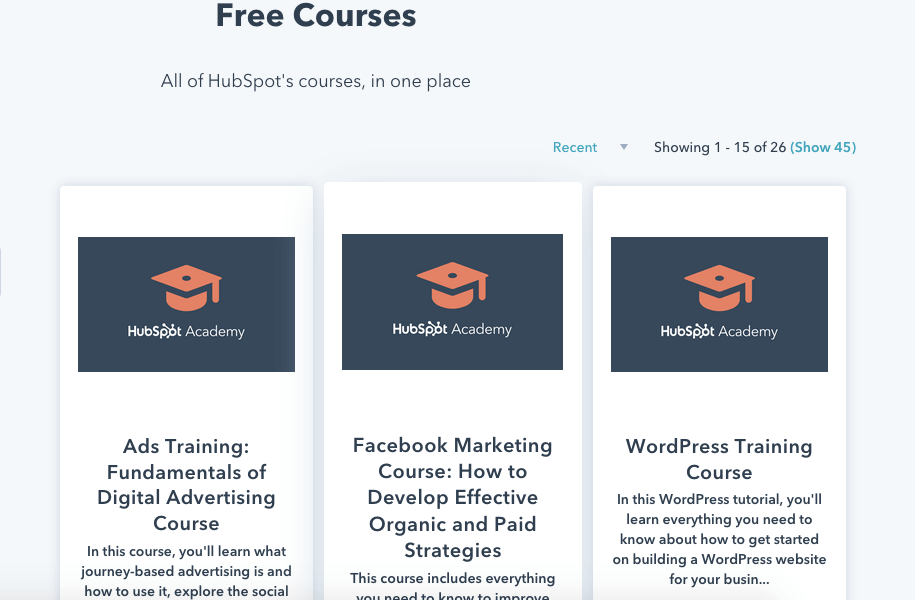 image of hubspot marketing courses