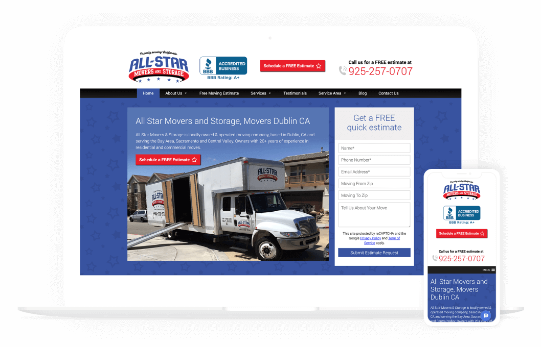 All Star Movers and Storage Web Design