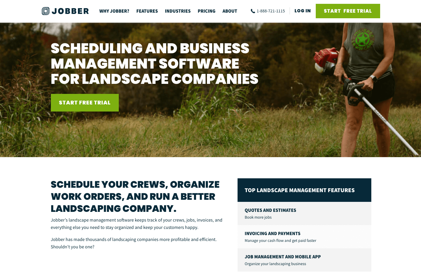 Jobber landscaping software