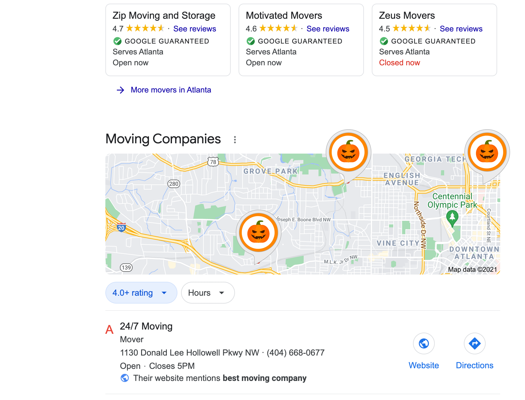 scary local google results