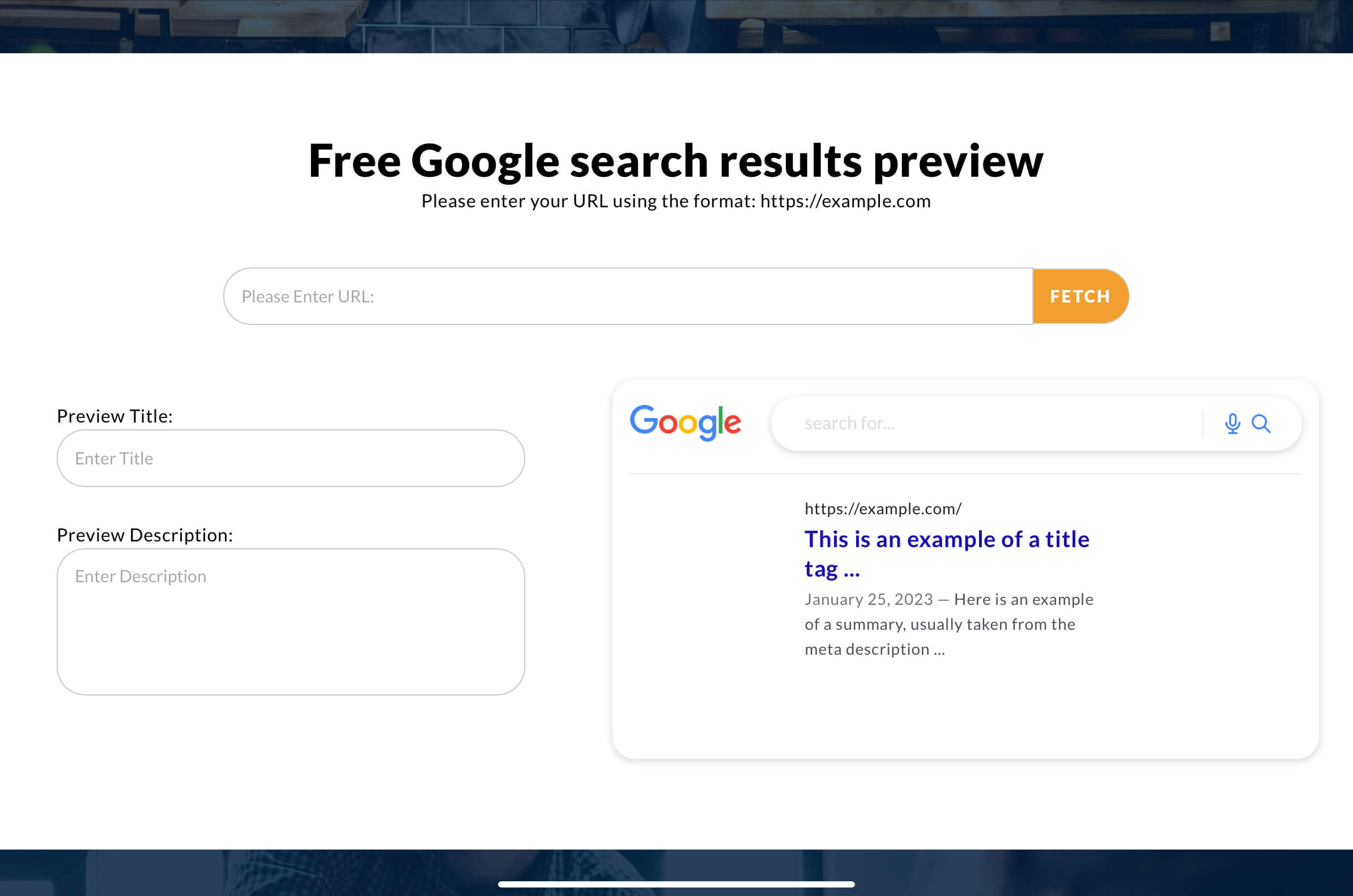 Google SERP snippet preview tool